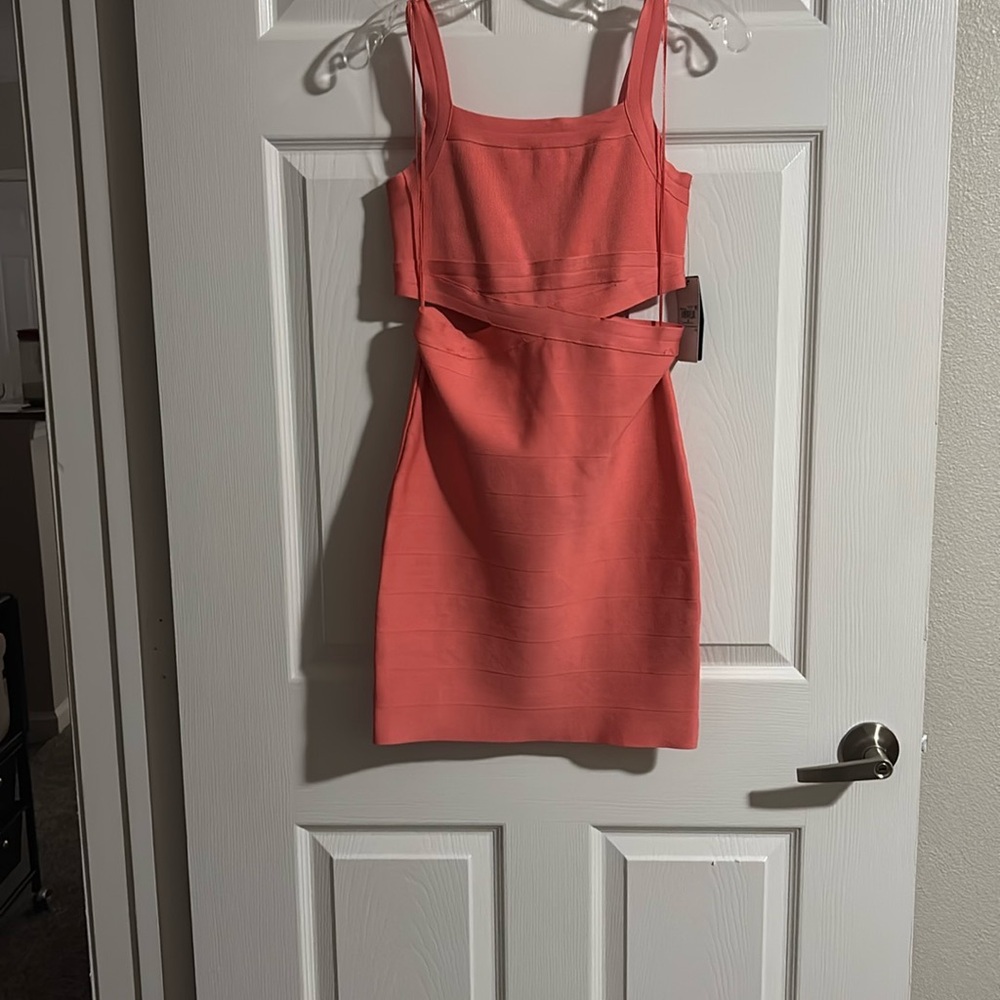 Guess Pink Bodycon Mini Dress with Cut-Outs
